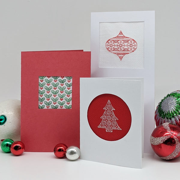 blackwork christmas cards