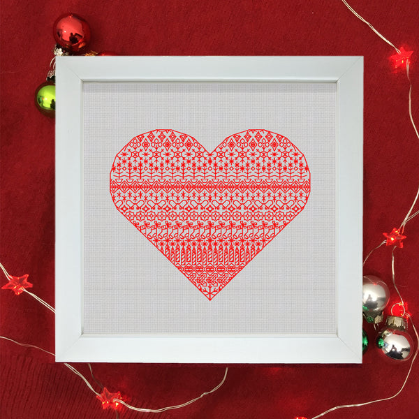 Christmas blackwork blackwork heart