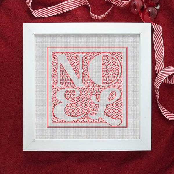 Christmas blackwork typography