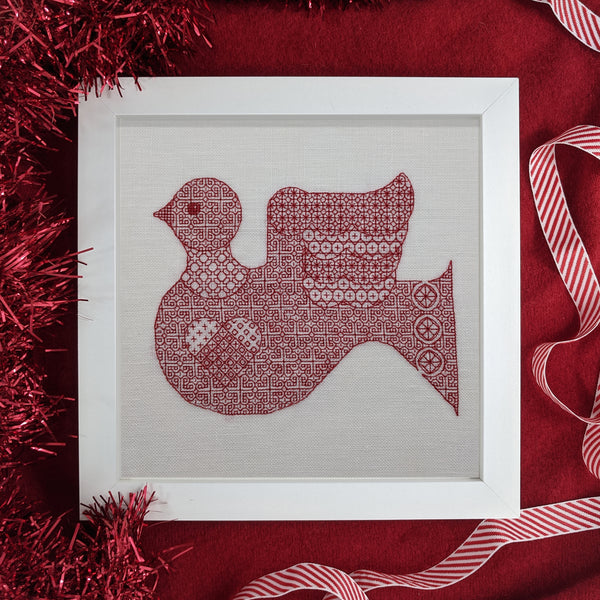 Christmas blackwork dove