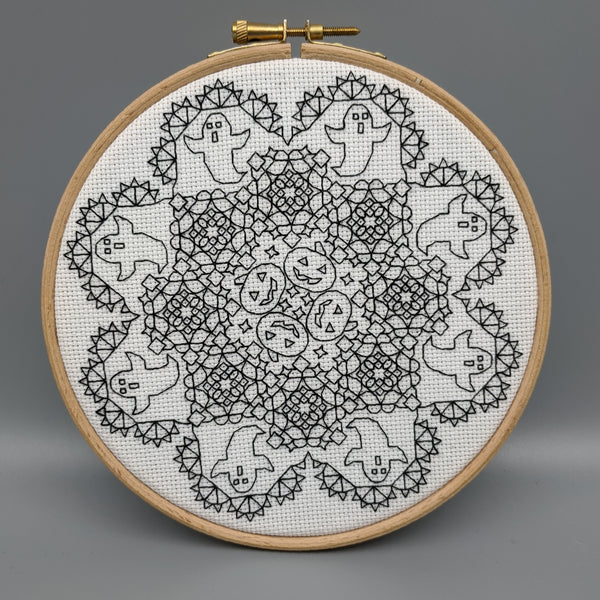 Spooky doilies - ghosts and pumpkins