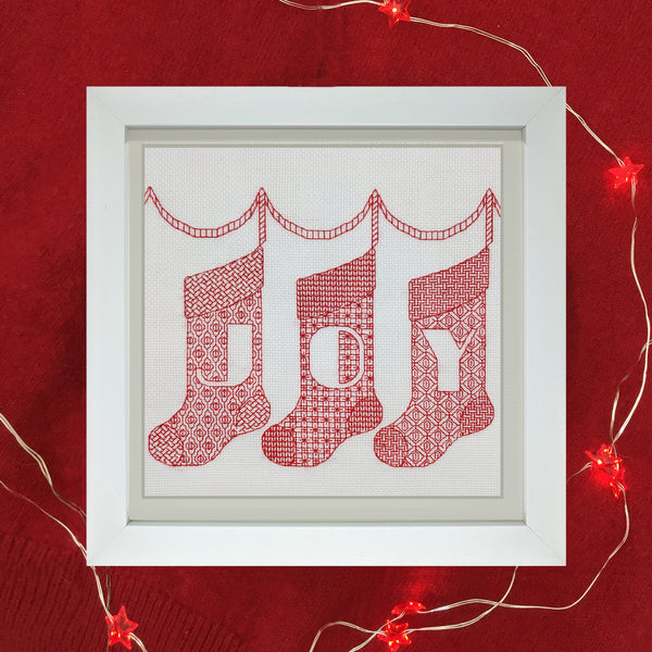 Christmas stockings blackwork