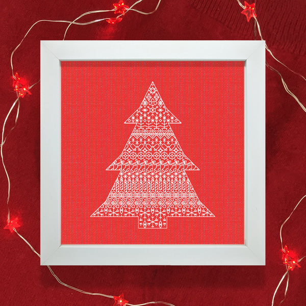 blackwork christmas tree