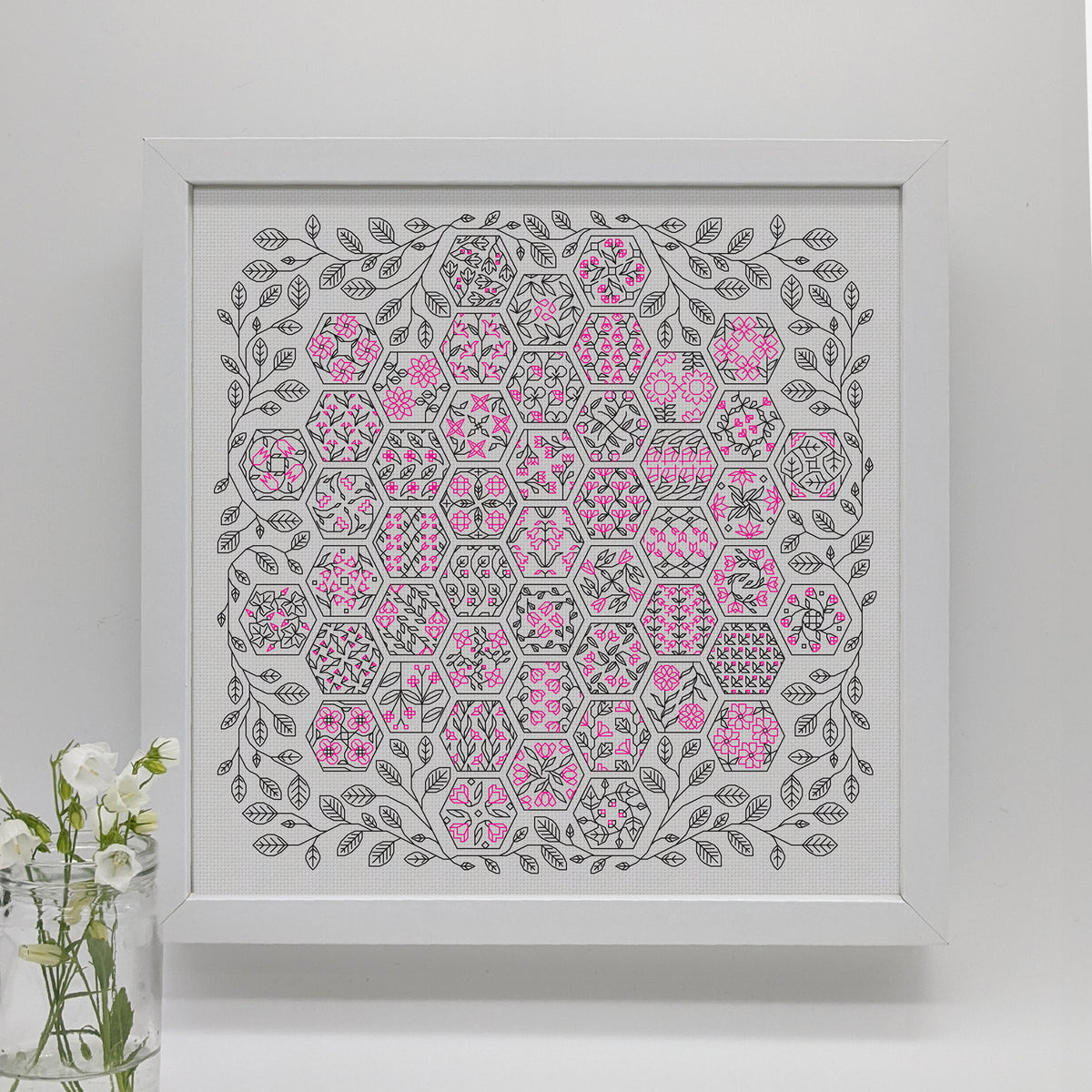 Layout Design Stitch 2023 Botanical stitch-a-long all layouts using hexagon blocks - now co ...