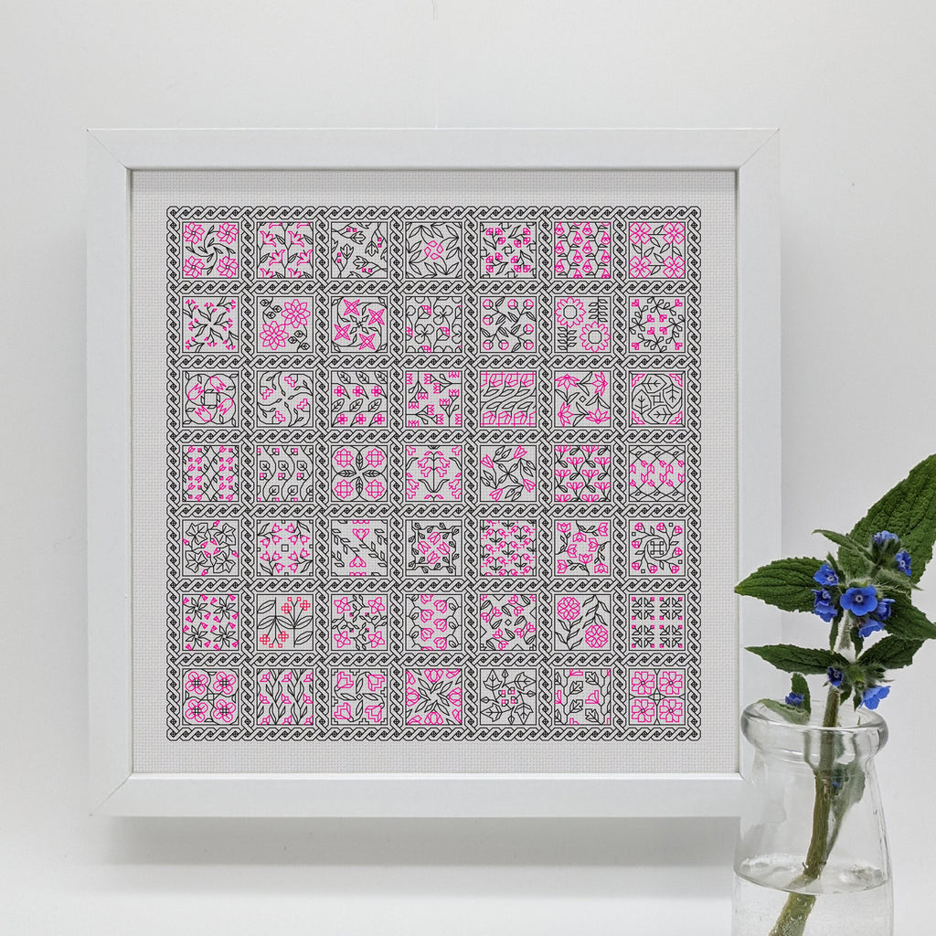 Layout Design Stitch 2023 Botanical stitch-a-long all layouts using square blocks - now com ...