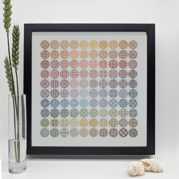 100 circles, 100 colours, the muted colours version