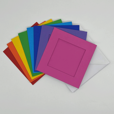 Recycled tri-fold aperture cards & envelopes - Brights!