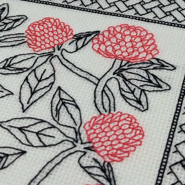 Geometric florals - Red Clover