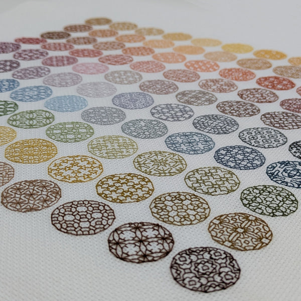 100 circles, 100 colours, the muted colours version