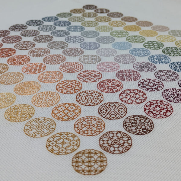 100 circles, 100 colours, the muted colours version