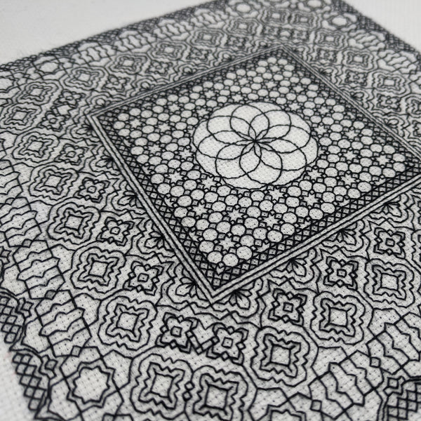 Modern blackwork embroidery 