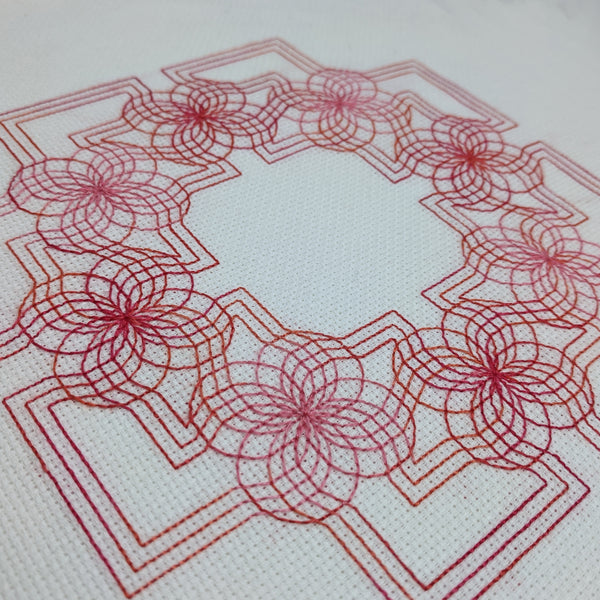variegated blackwork embroidery
